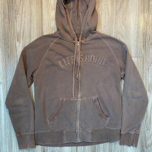 Life is good Embroidered Brown Zip up Jacket Womens Size Medium